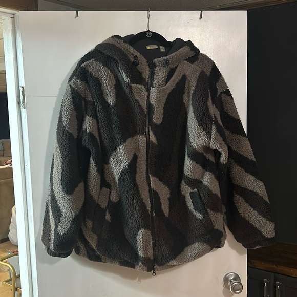 Zella Women's Cloud Soft Oversized Full Zip Hooded Jacket Gray - Picture 2 of 5